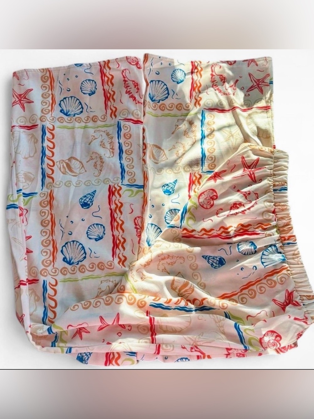 Beach Shell Print Panta - Cream with Multicolor Shells